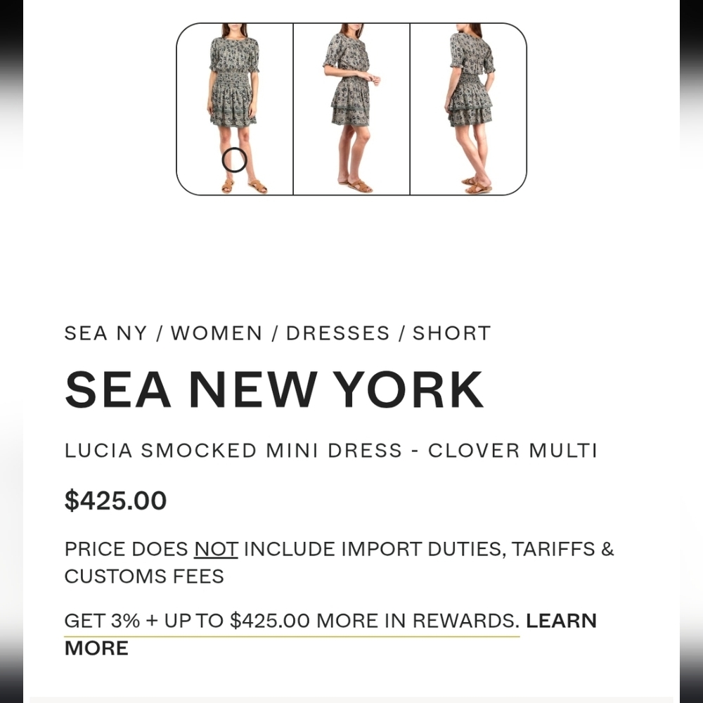 Sea New York Lucia Smocked Mini Dress - Clover Multi Green/Black Floral Print - Picture 11 of 11